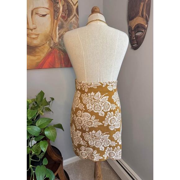 Loft Mustard Floral Sweater Skirt - Picture 5 of 7